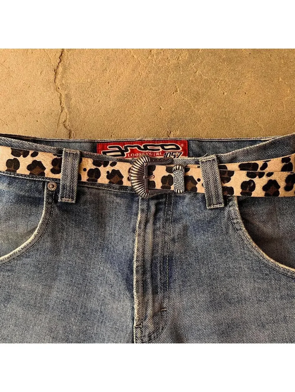 Cheetah Tan Brown Cheetah Fur American Western boho indie belt